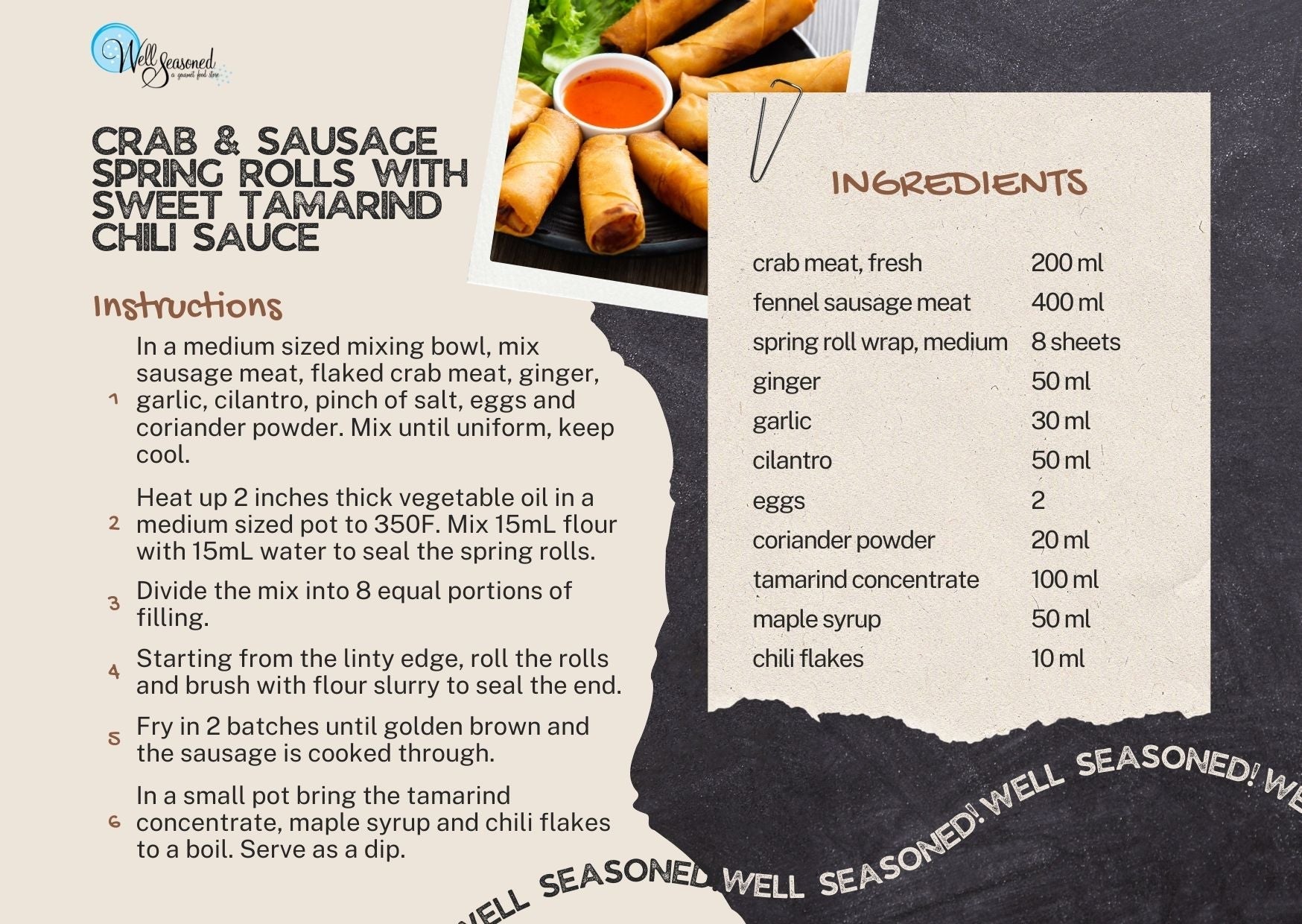 Cook Along with Chef Deniz: Crab and Sausage Spring Rolls with Sweet Tamarind Chili Sauce