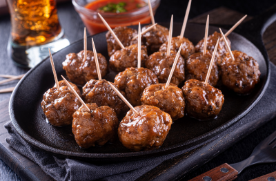 Korean-style Beef Meatballs with Sesame Glaze