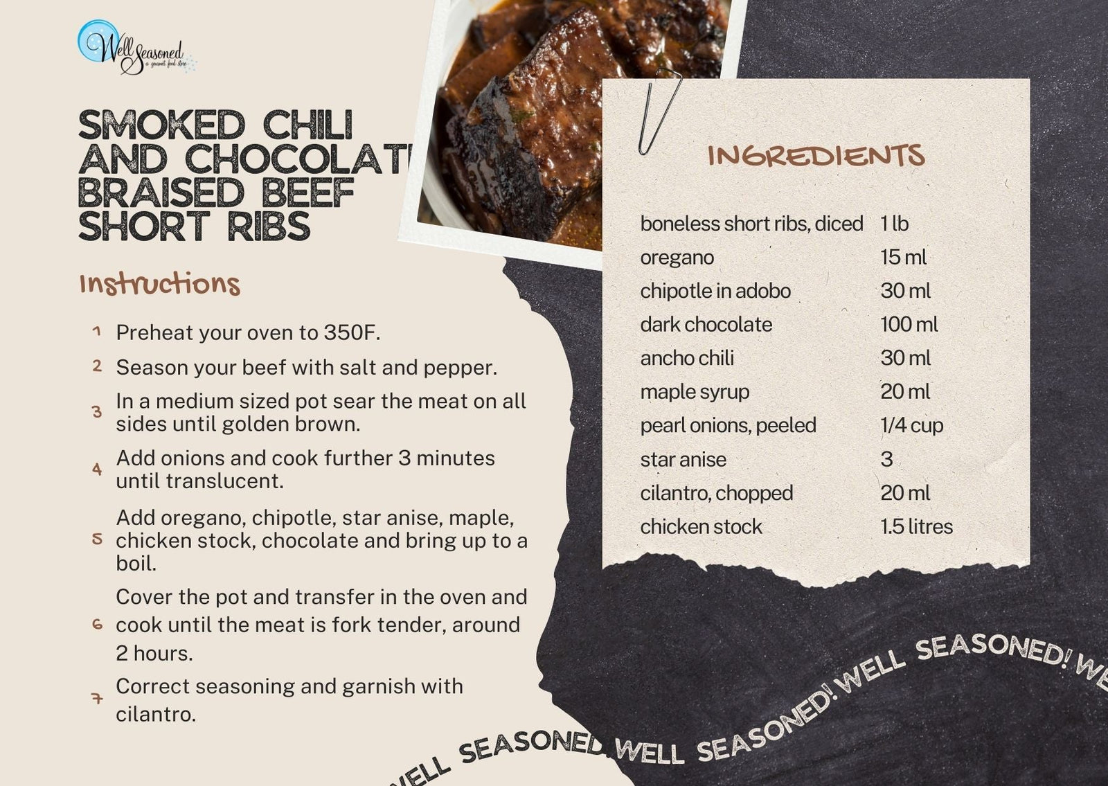 Cook Along with Chef Deniz: Smoked Chili And Chocolate Braised Beef Short Ribs