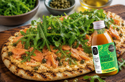 The BC Salmon & Citrus-Yuzu Grilled Flatbread