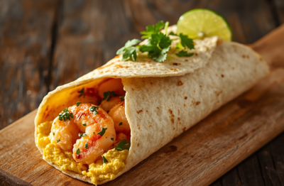 The Spot Prawn & Sweety Drop Pepper Breakfast Burrito