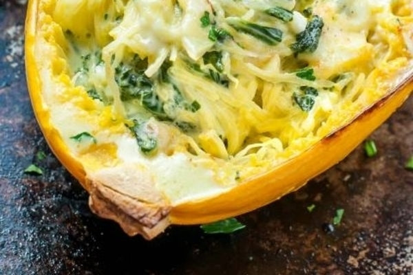 Cheesy, Creamy, Garlicky Spaghetti Squash