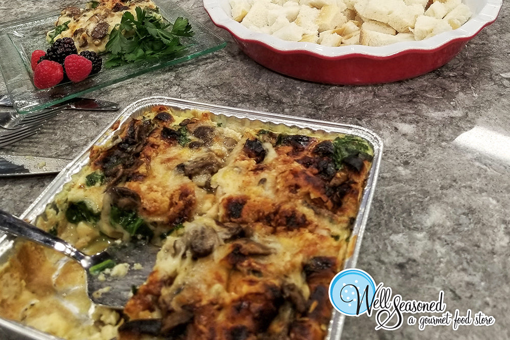 The Night Before - Spinach, Sun Dried Tomato & Mushroom Strata- As Seen on Global TV