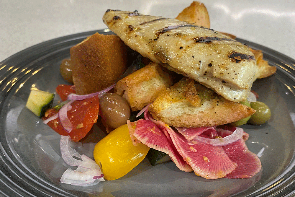 Cook Along with Chef Deniz: Panzanella Salad with Roasted Chicken Breast, Lemon and Herb Dressing