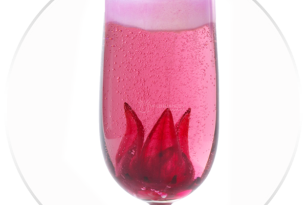 Sparking Wine Cocktail with Wild Hibiscus