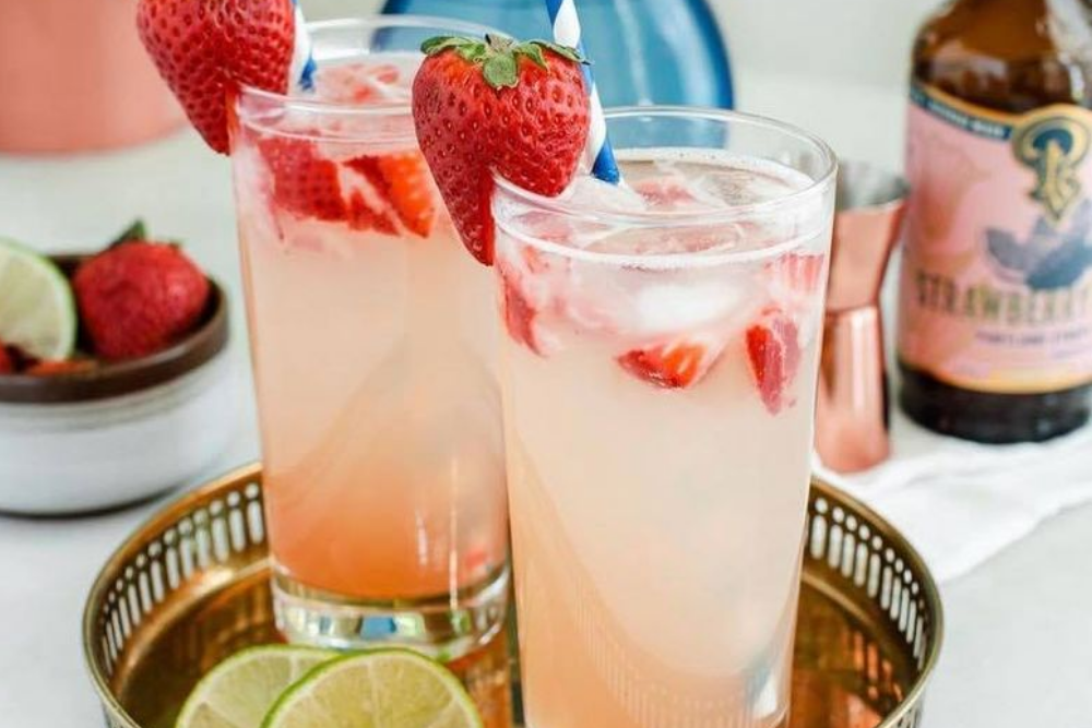 Strawberry Tom Collins feat. Portland Syrups Strawberry Lemon-Lime Syrup