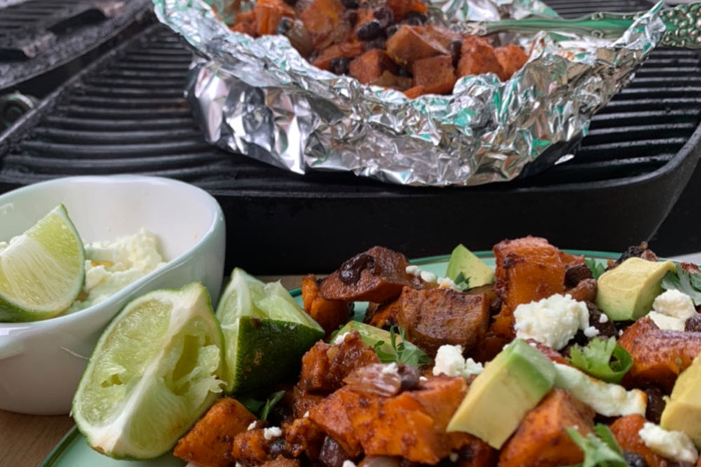 Late Summer Foil Pouch Series: Mexican Sweet Potatoes with Black Beans