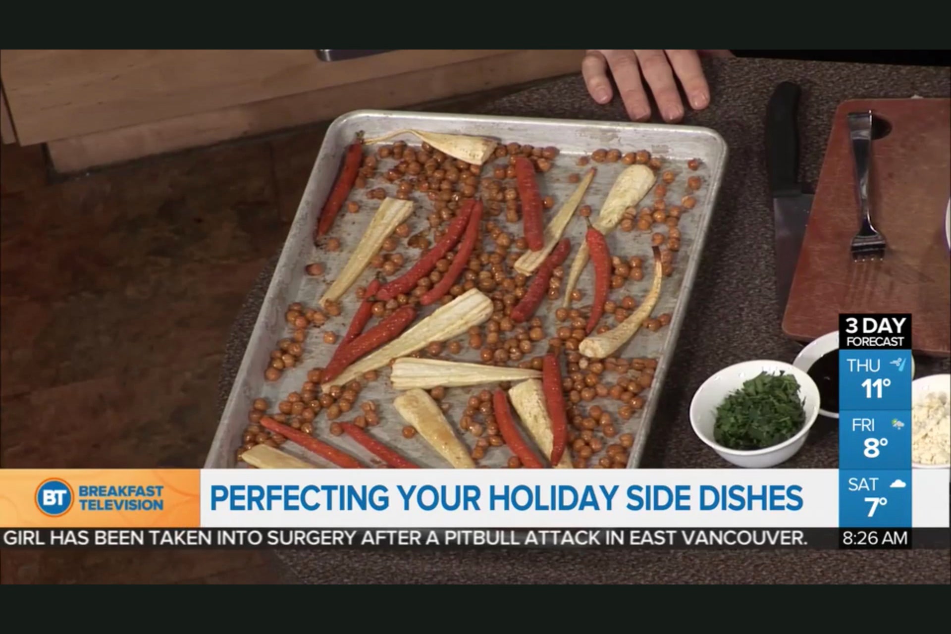 Sweet and Spicy Roasted Carrots with Parsnips and Chickpeas: Holiday Dinner Side Dishes - As seen on Breakfast TV
