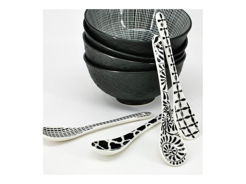 BIA Black & White Condiment Spoon - Set of 4