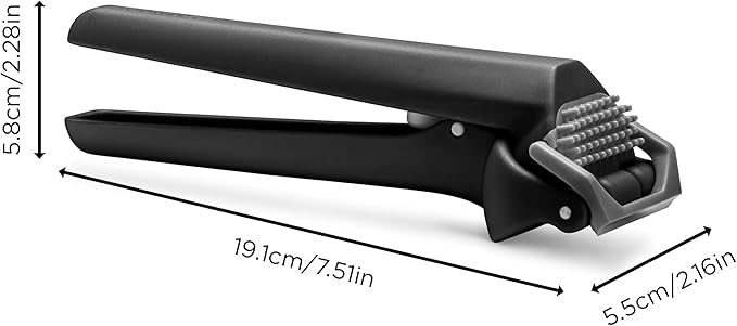 Dreamfarm Garject Lite-Self-Cleaning Garlic Press with Peel Eject, Nylon (Black)
