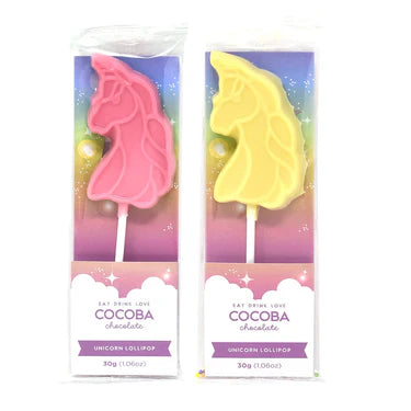 Cocoba White Chocolate Unicorn Lollipop