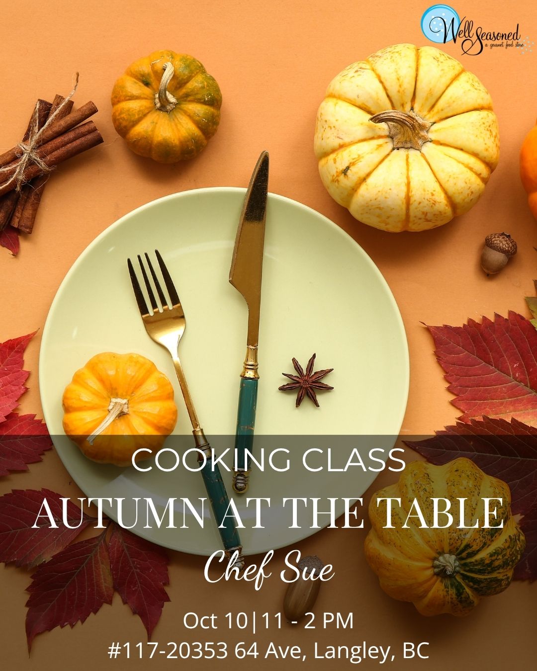 Oct 10 | Autumn At The Table w/ Chef Sue