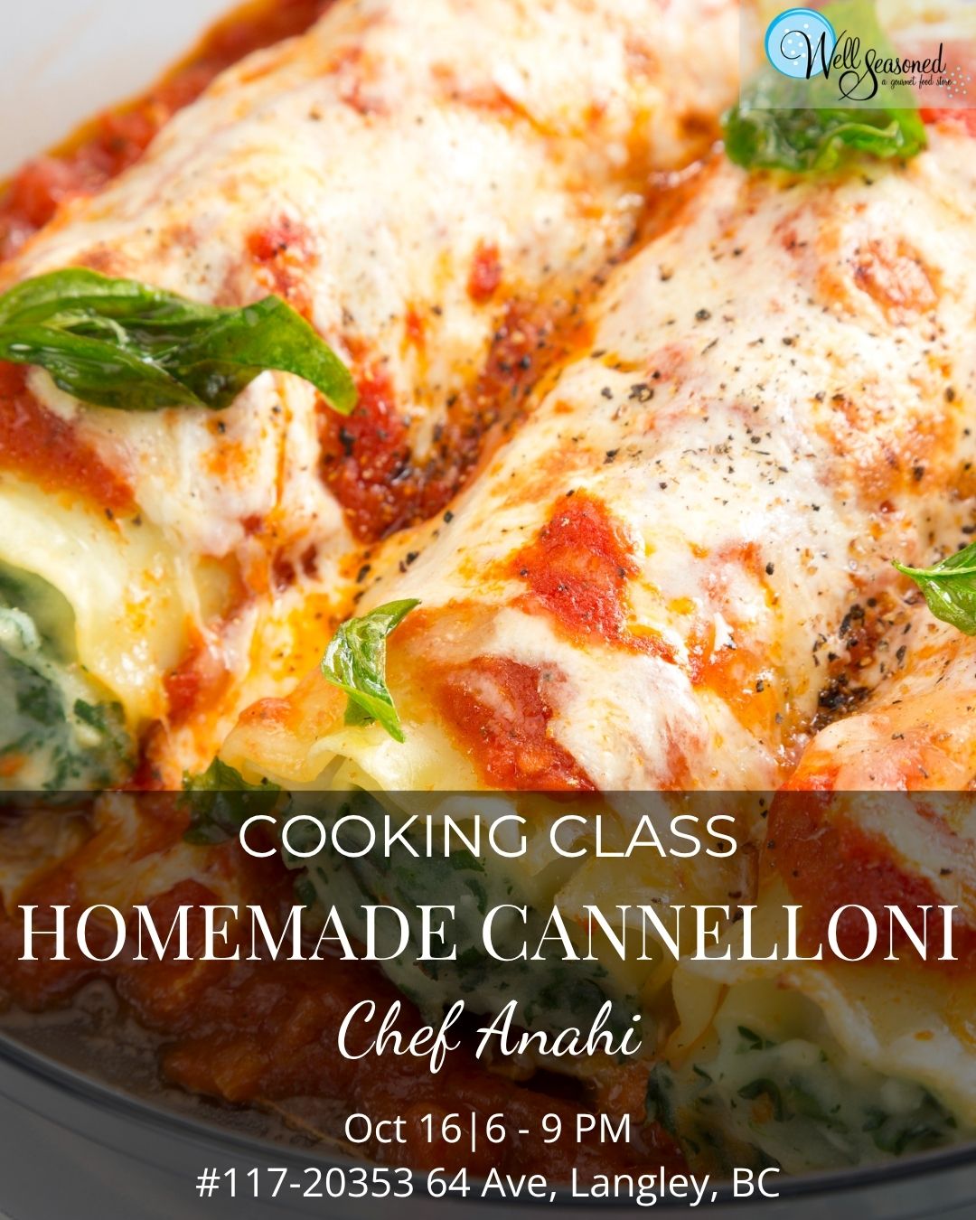 Oct 16 | Homemade Cannelloni w/ Chef Anahi