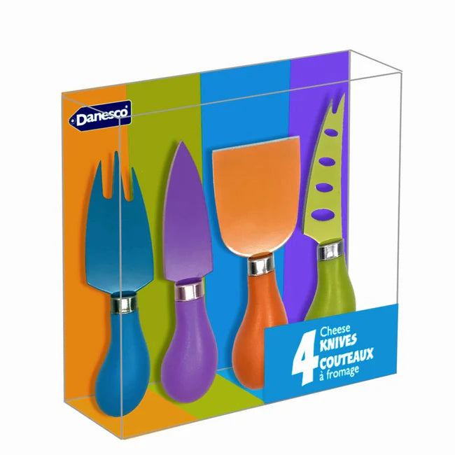 Danesco Coloured Cheese Knives - set of 4