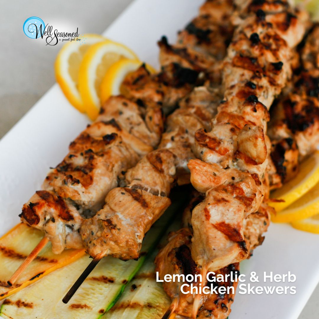 Lemon Garlic & Herb Chicken Skewers