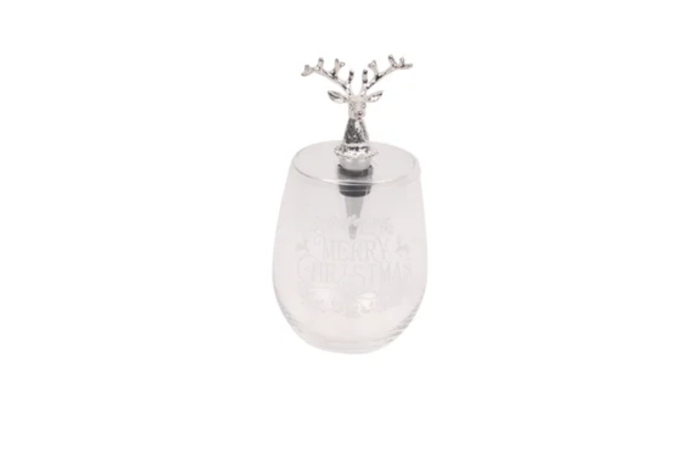 Wine Glass with Wine Bottle Stopper