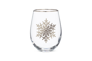 Snowflake Stemless Wine Glass