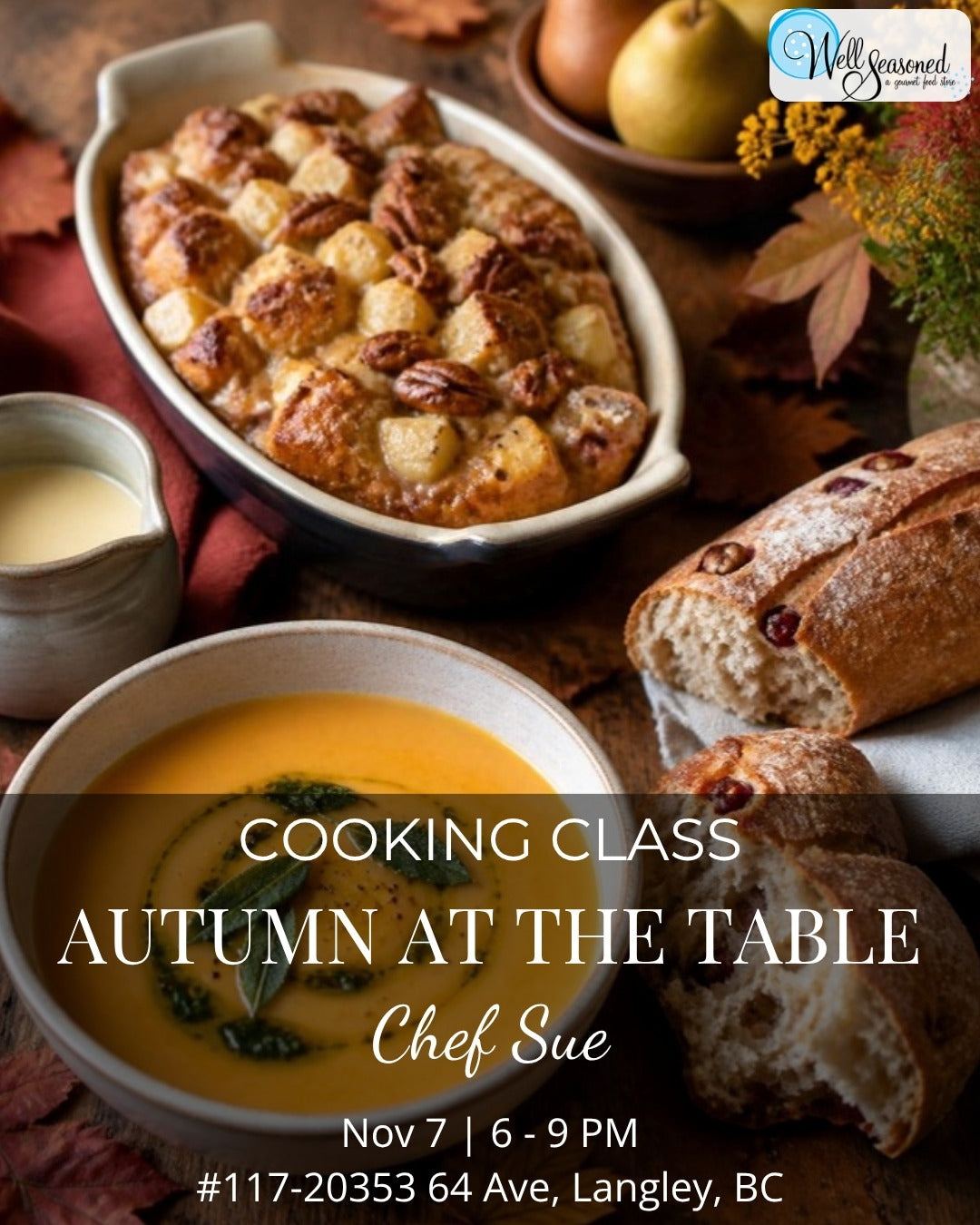 Nov 7 |  Autumn At The Table w/ Chef Sue