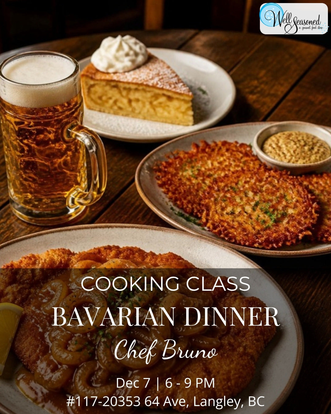 Dec 7 |  Bavarian Dinner w/ Chef Bruno