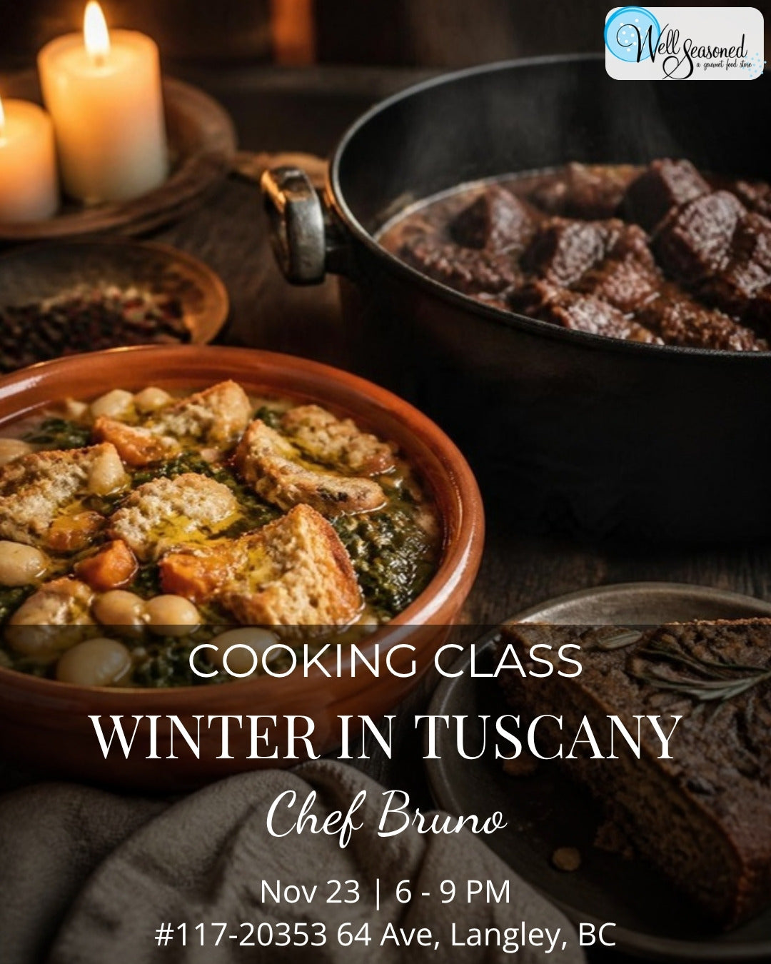 Nov 23 |  Winter in Tuscany w/ Chef Bruno
