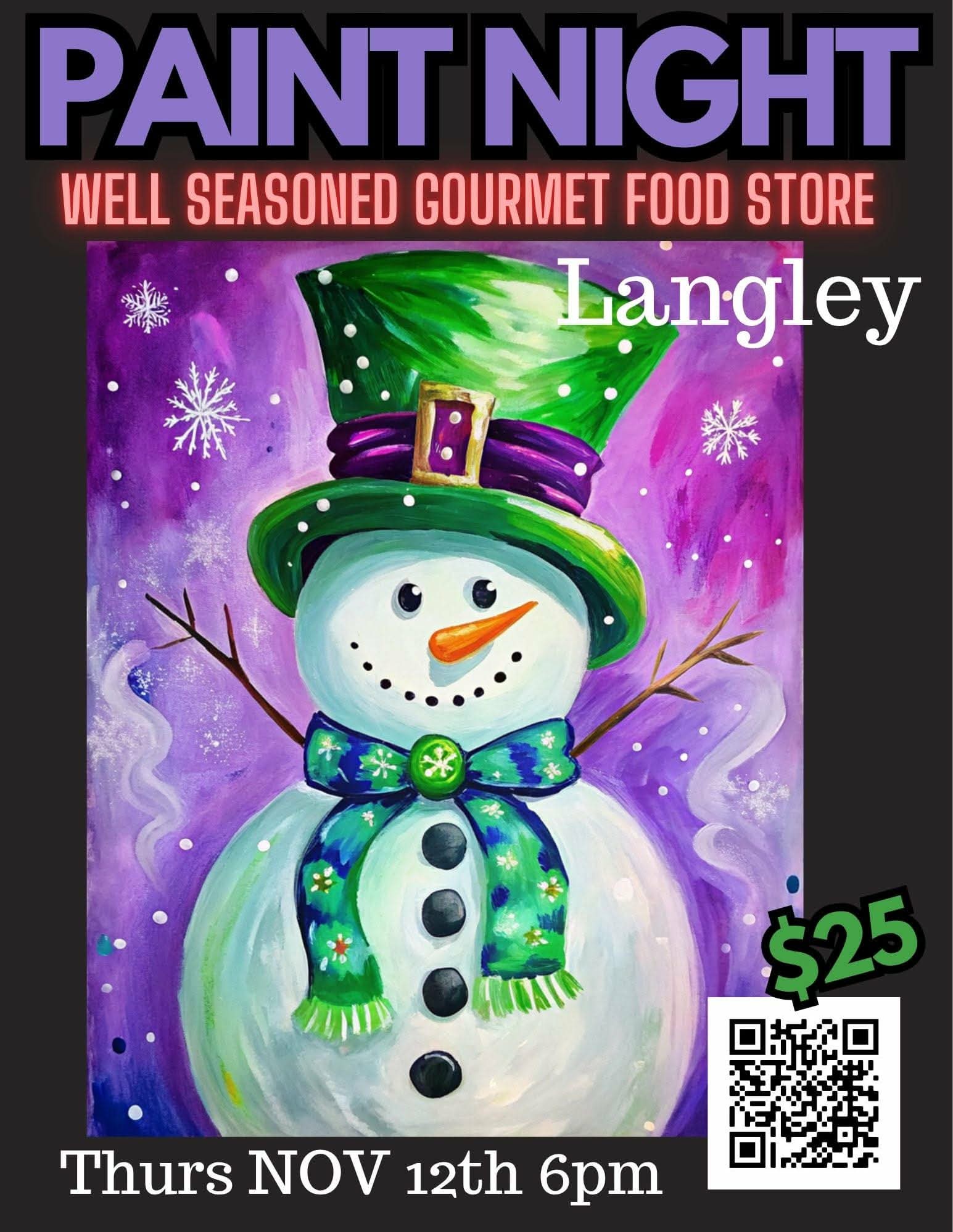 Nov 12 | Well Seasoned Snowman Paint Night w/ Paint Star Party