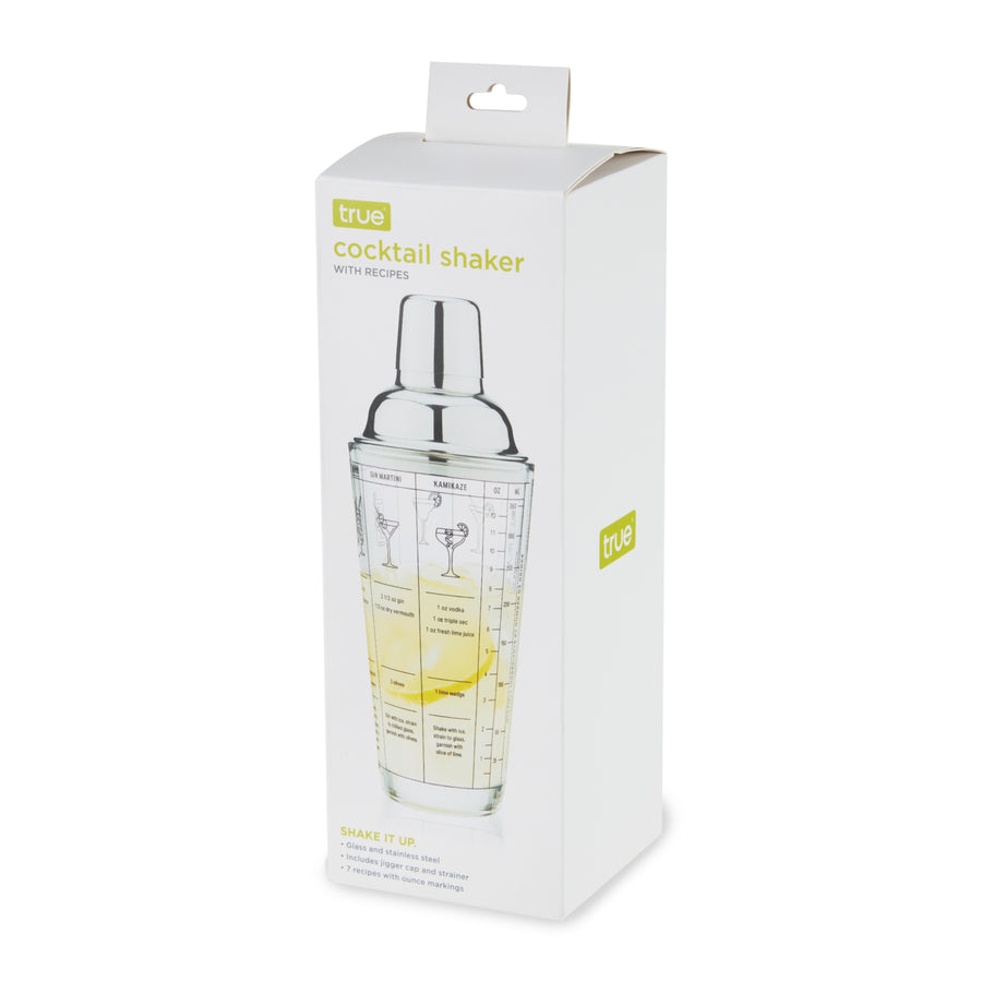 True | Glass Recipe Cocktail Shaker