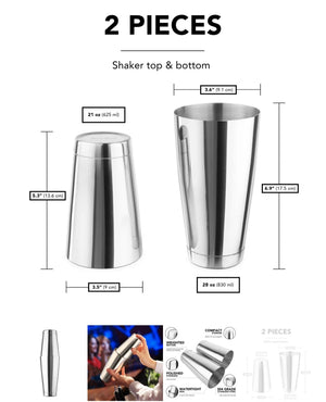 Final Touch | Stainless Steel Boston Cocktail Shaker