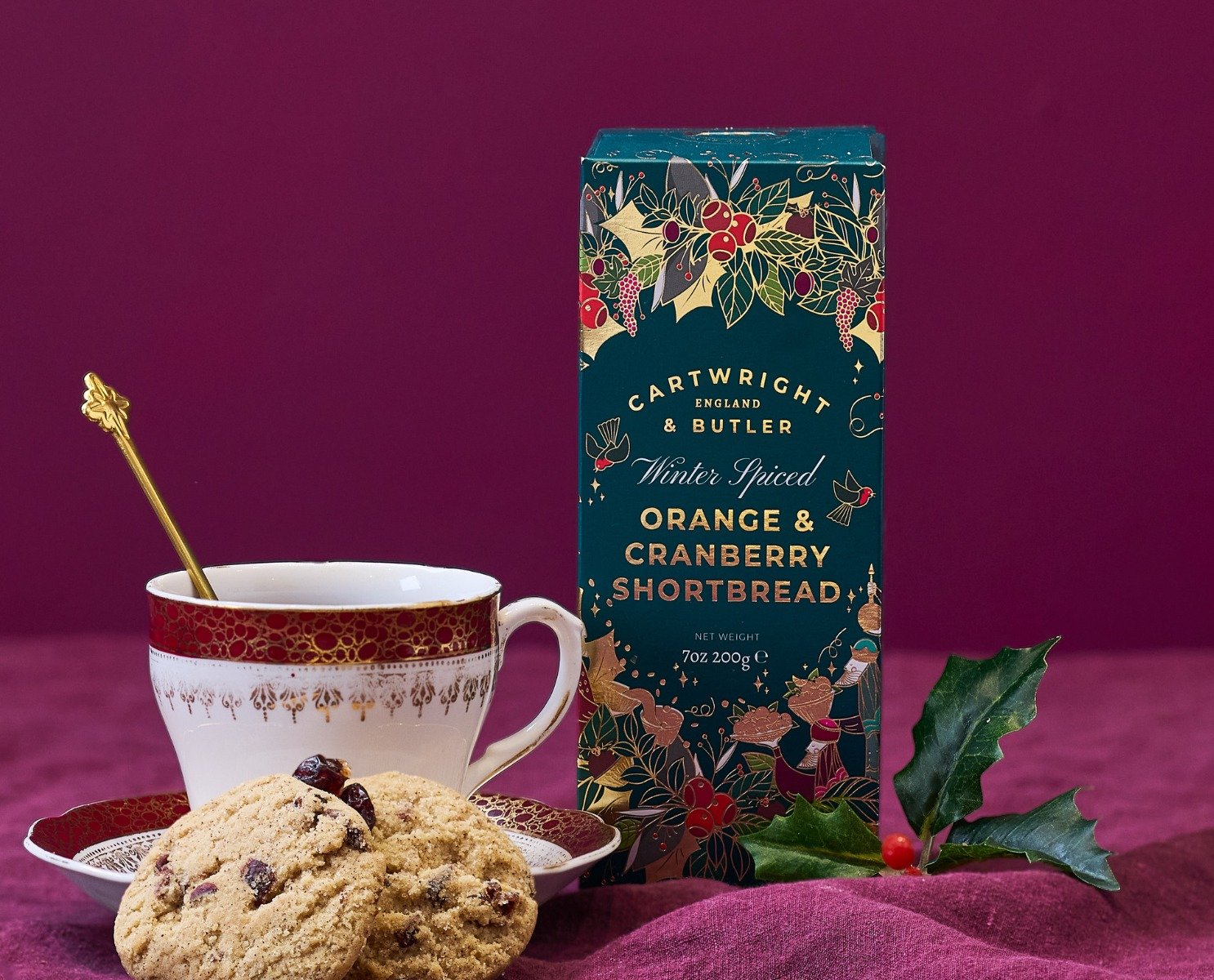 Cartwright & Butler Winter Spiced Orange & Cranberry Shortbread