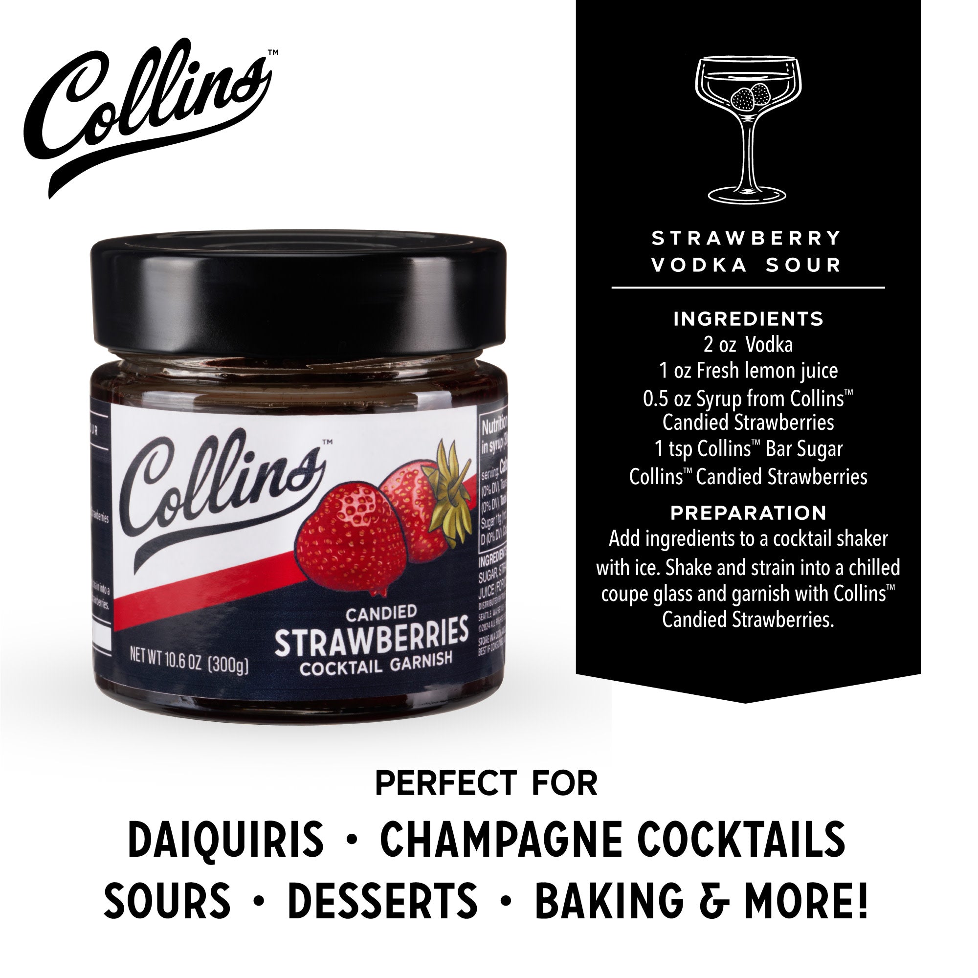 Collins Cocktail Garnishes