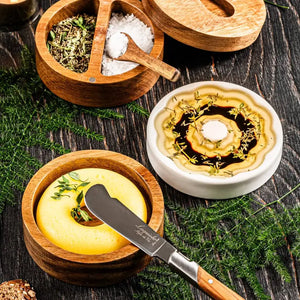 Style De Vie | Ceramic Olive oil dish, Butter dish and Salt & Pepper Cellar