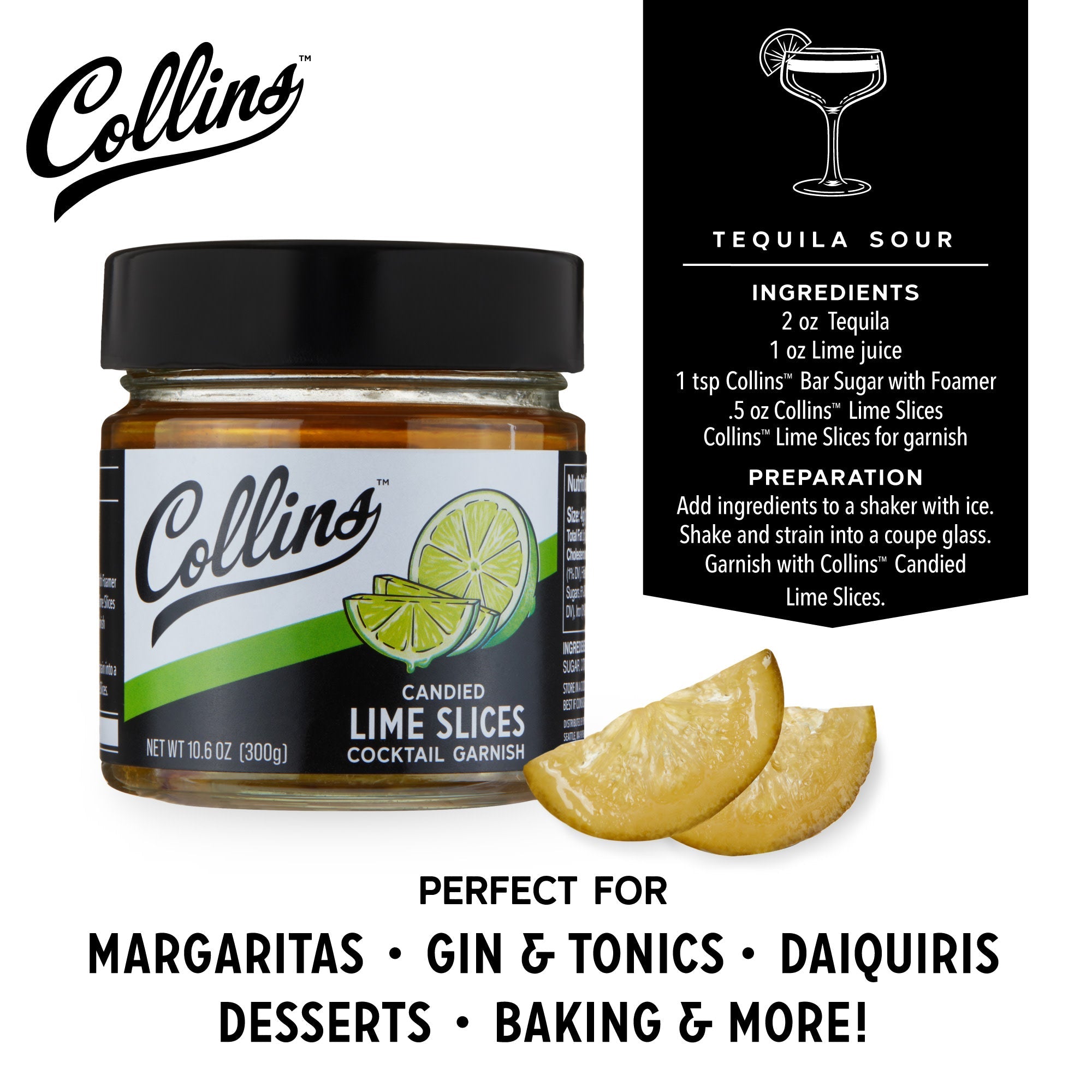 Collins Cocktail Garnishes