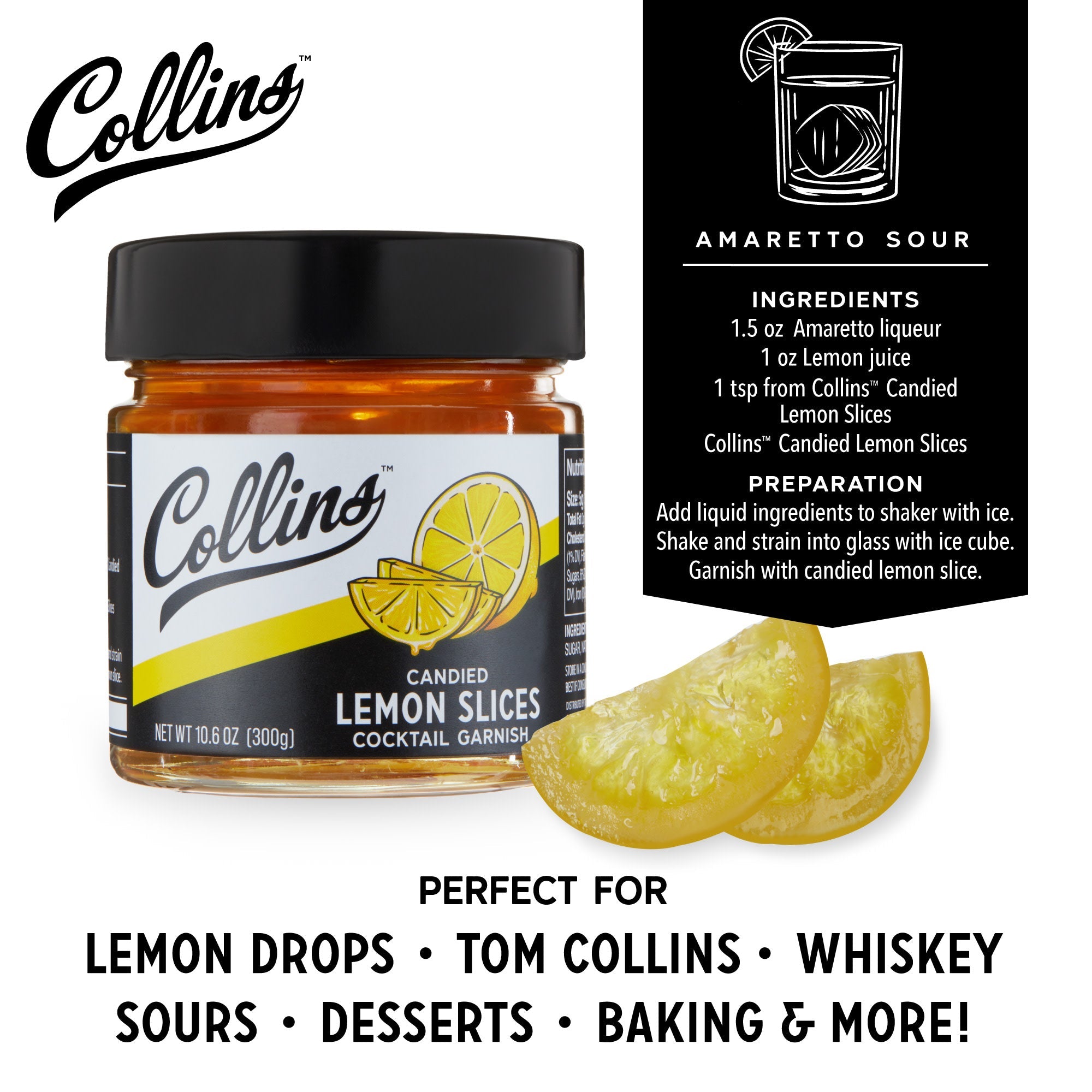 Collins Cocktail Garnishes