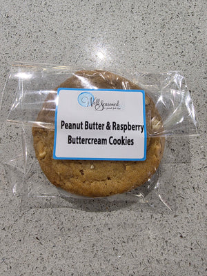 Gourmet To Go Confection: Peanut Butter & Raspberry Buttercream Cookies
