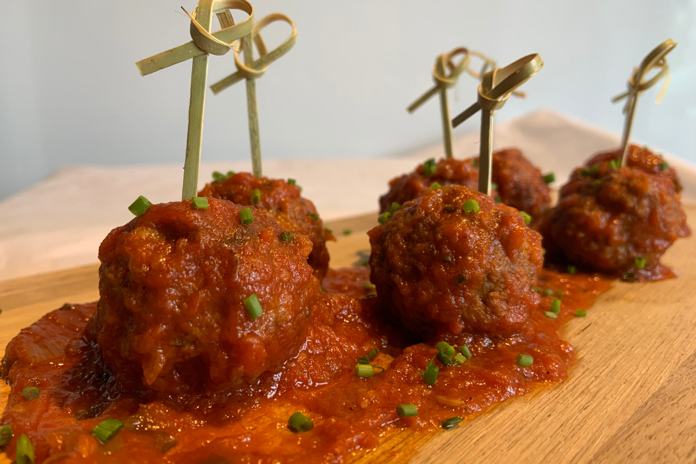 Gourmet to Go Frozen Entreé: Fennel Meatballs with a Rich Tomato Sauce