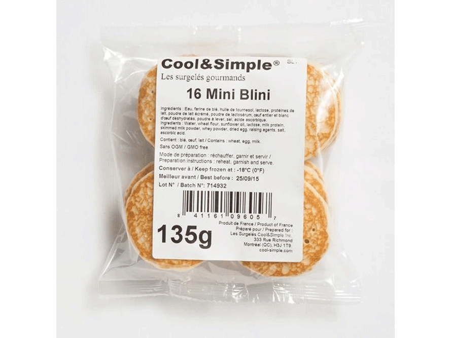 Gourmet to Go Frozen & Seasonal Specials: Cool & Simple Mini Blini