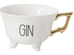 Creative Co-op “Boozy” Stoneware Footed Teacups