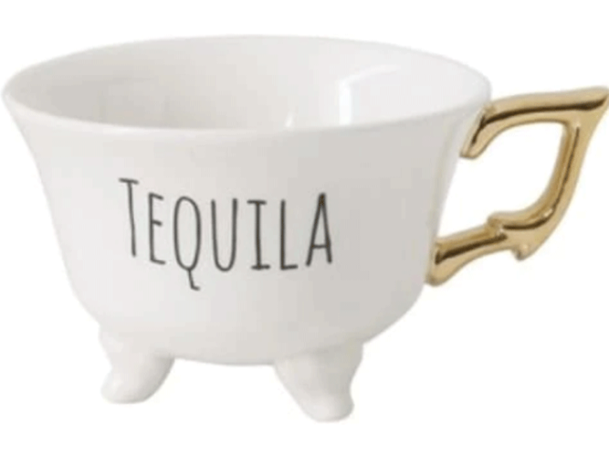 Creative Co-op “Boozy” Stoneware Footed Teacups