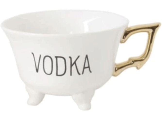 Creative Co-op “Boozy” Stoneware Footed Teacups