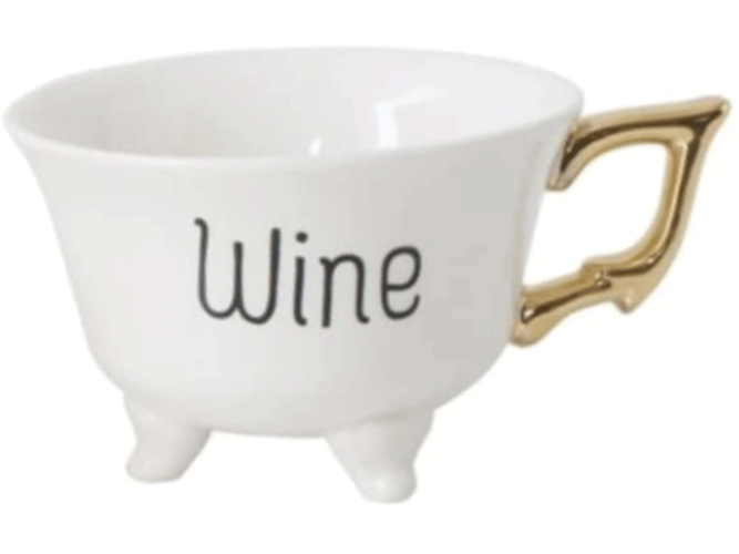 Creative Co-op “Boozy” Stoneware Footed Teacups