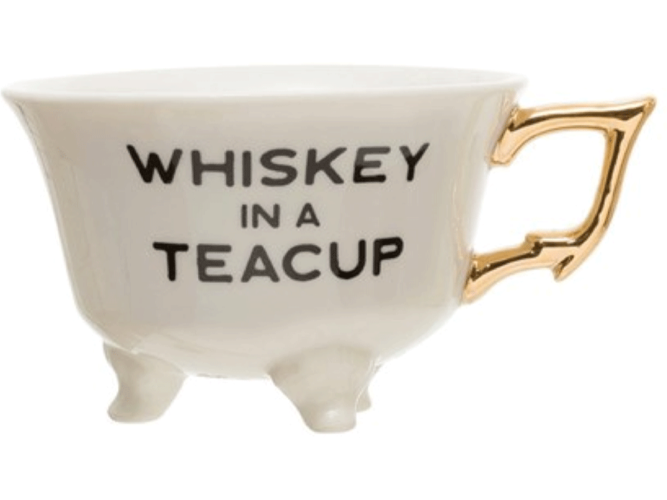 Creative Co-op “Boozy” Stoneware Footed Teacups